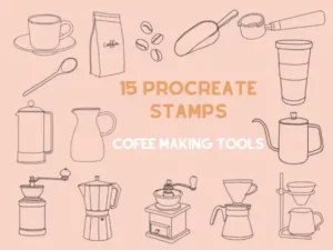 procreate stamps coffee making tools 51963