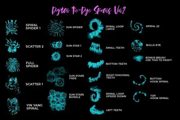 Procreate Tie-Dye Brush Stamp Bundle 4 procreate tiedye brush bundle graphics 11979061 5 580x387 56962
