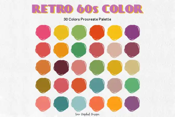 Retro 60s Procreate Color Palette