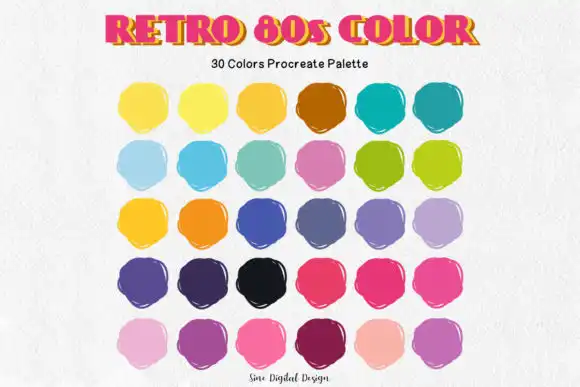 Retro 80s Procreate Color Palette