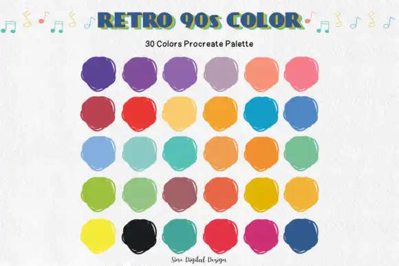 Retro 90s Procreate Color Palette