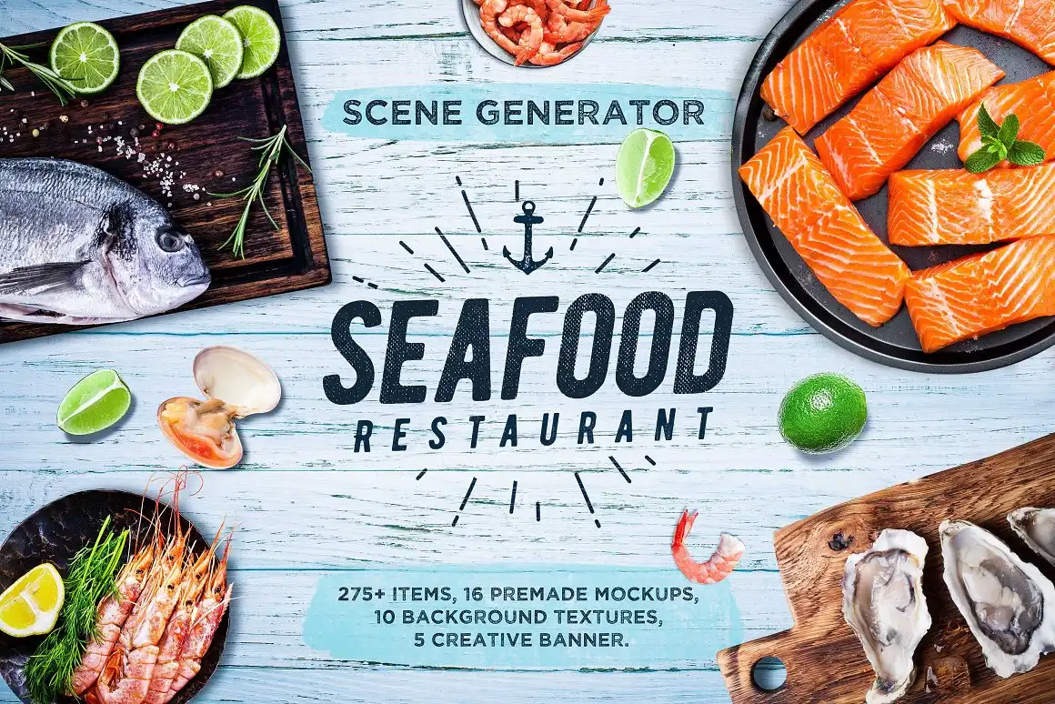 Seafood Scene and Mockup Creator