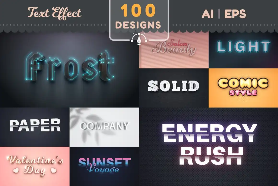 Set 100 Editable Text Effects 12 set 100 editable text effects (5) 50654