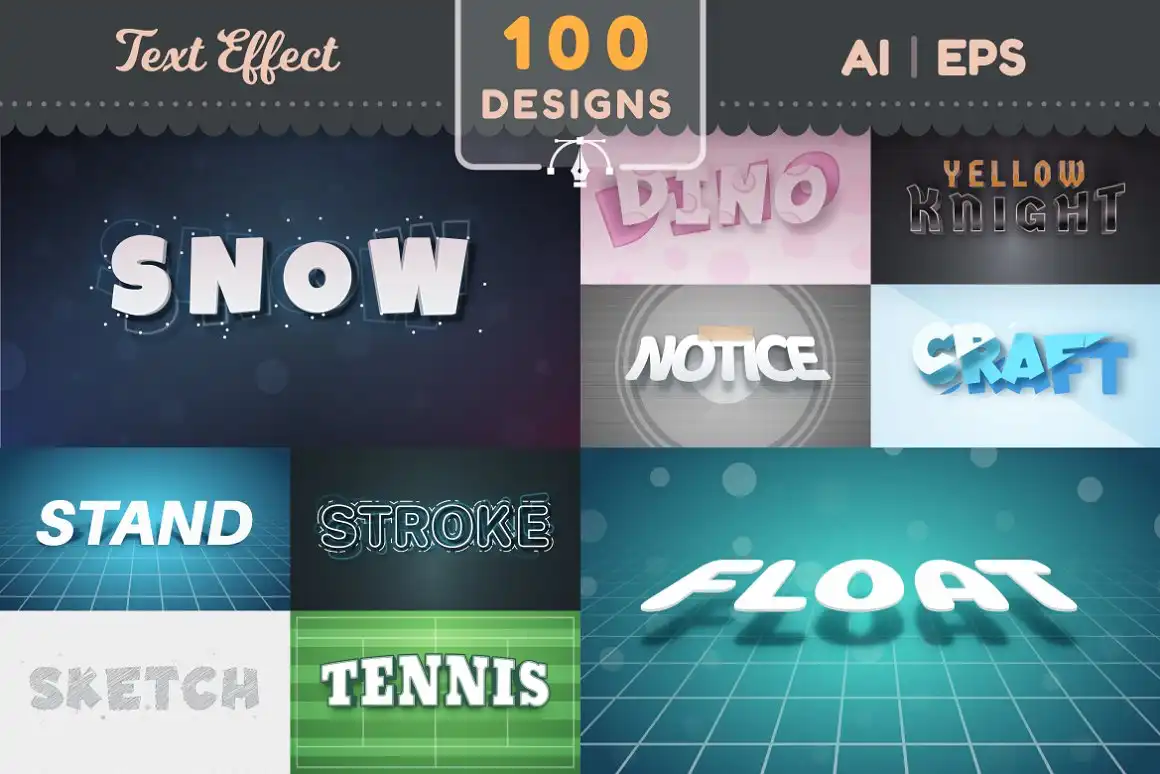 Set 100 Editable Text Effects 9 set 100 editable text effects (7) 50628