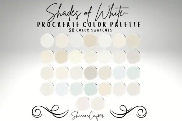 Shades of White Procreate Color Palette