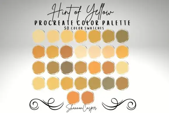 Shades of Yellow Procreate Color Palette