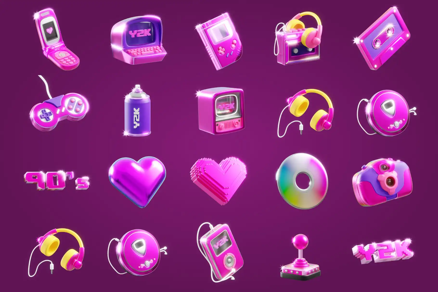 3D Retro 90's Illustration 3 slabdsgn slabdsgn 3d retro 90's illustration (3) 54511