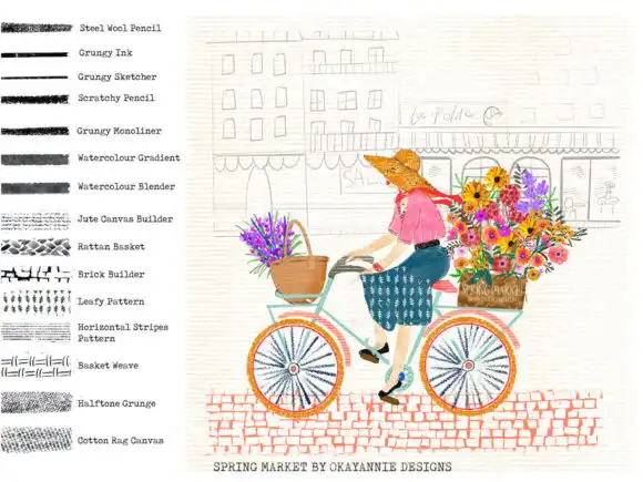 Spring Market Procreate Collection 6 spring market procreate collection graphics 10235873 2 580x435 46972