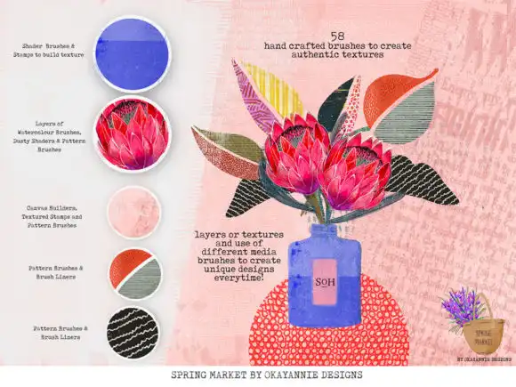 Spring Market Procreate Collection 5 spring market procreate collection graphics 10235873 4 580x435 46983