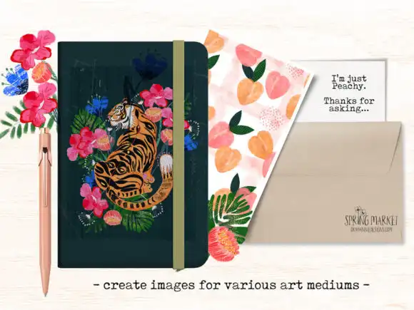 Spring Market Procreate Collection 11 spring market procreate collection graphics 10235873 6 580x435 46794