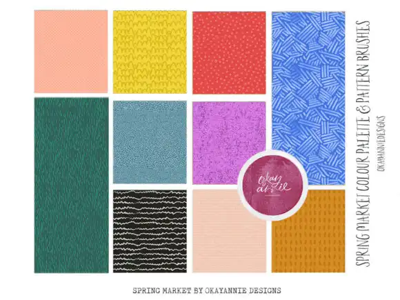 Spring Market Procreate Collection 9 spring market procreate collection graphics 10235873 9 580x435 46893