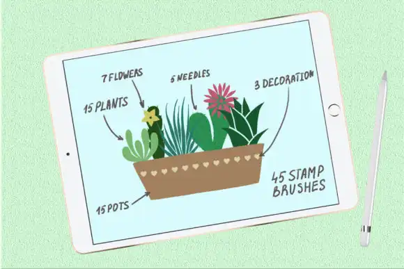 Succulents and Pots Stamp Brushes 4 succulents and pots stamp brushes 1 52418