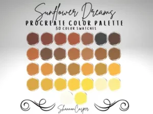 sunflower procreate color palette graphics 7972653 1 1 580x387 52093