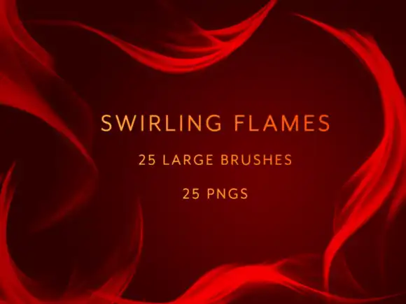 Swirling Flames Photoshop Brushes