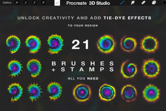 Tie Dye Brushes Studio Procreate 3 tie dye brushes studio procreate (1) 48452