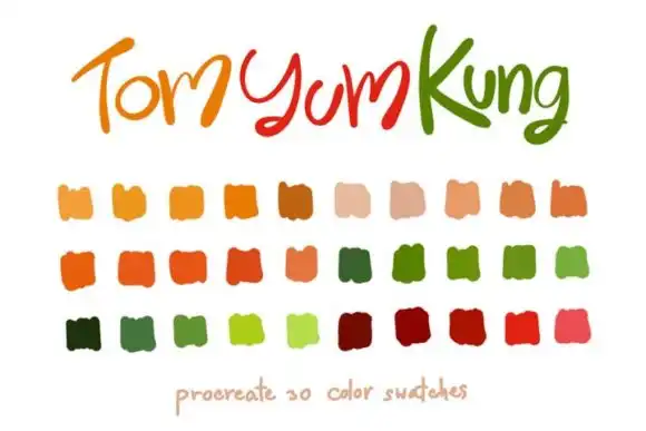 Tom Yum Kung Procreate Color Palettes