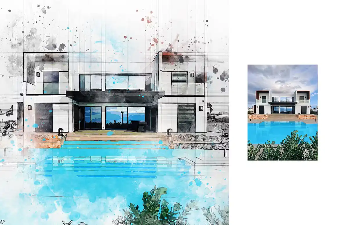 Watercolor Sketch Photoshop Effect 14 watercolor sketch photoshop effect3 54451
