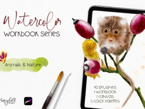 watercolor workbook animals & nature 54145