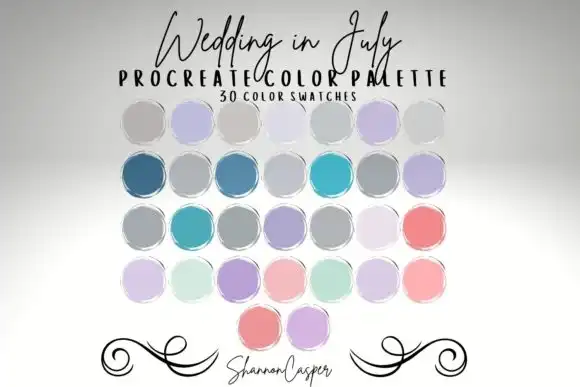 Wedding in July Procreate Color Palette
