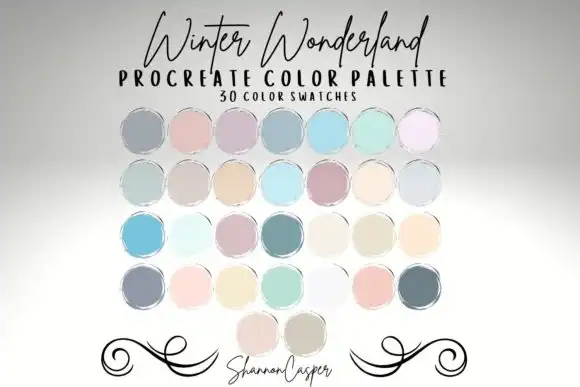 Winter Wedding Color Palette for Procreate