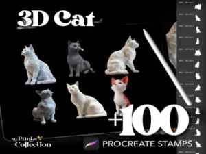 100+ procreate 3d cat stamps 66402