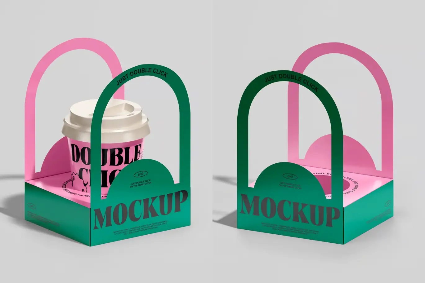 Coffee Cup With Holder Mockup Set