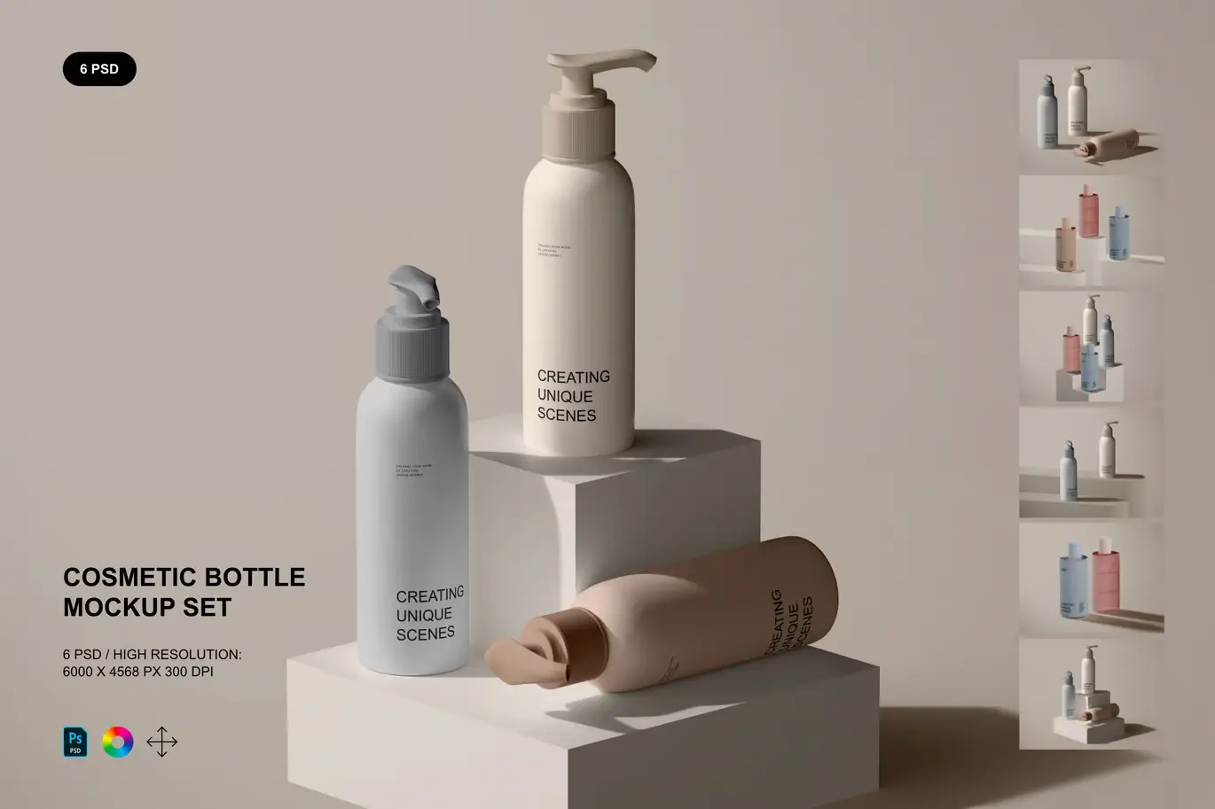 Cosmetic Bottle Mockup Set