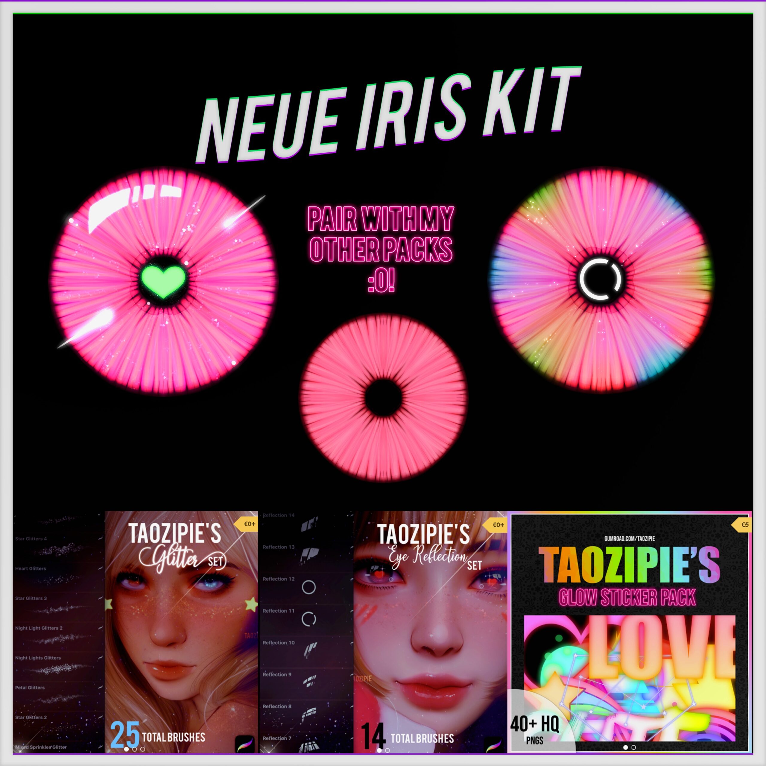 Neue Iris Kit by Taozipie for Procreate/Photoshop/Medibang 3 neue iris kit by taozipie for procreate photoshop medibang3 67834
