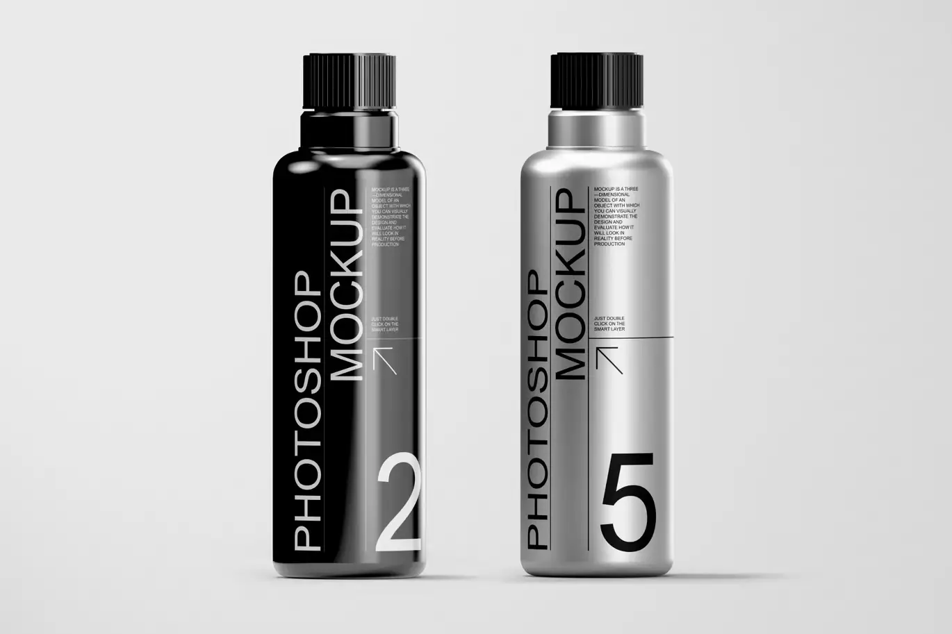 Plastic and Metal Bottle Mockup