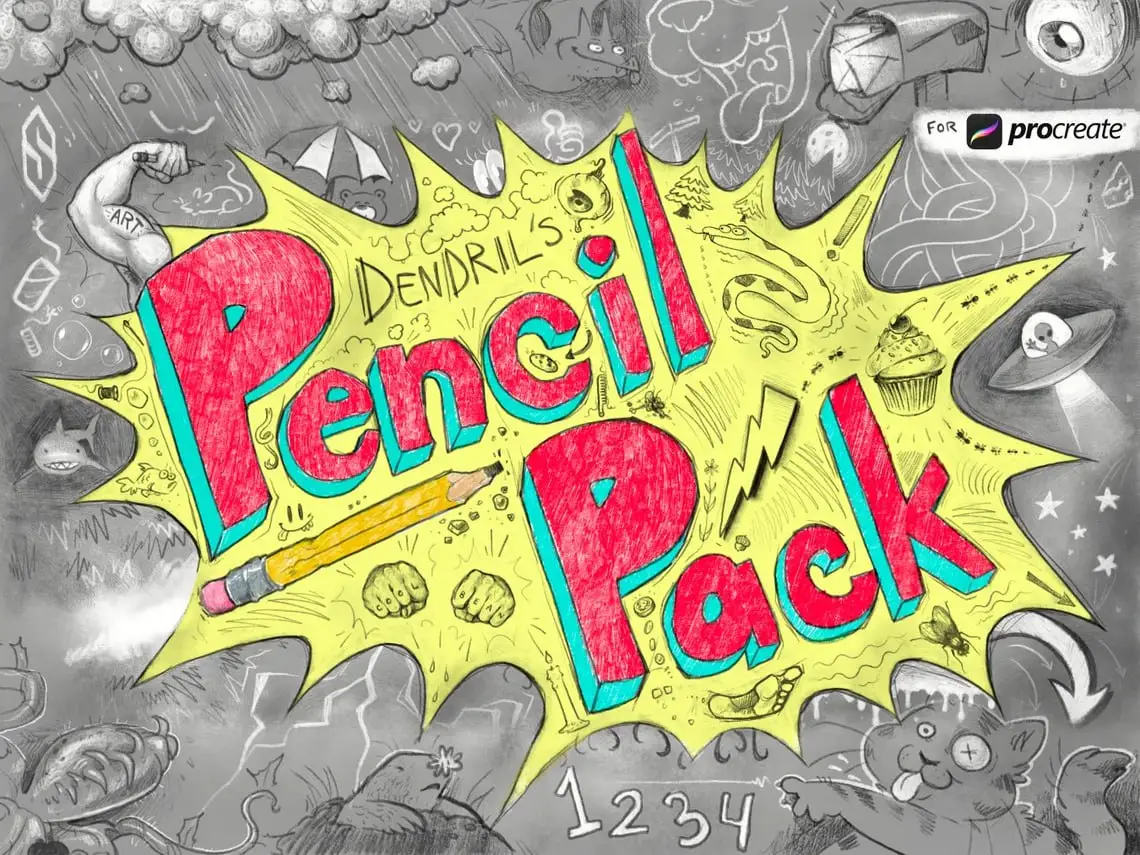 Dendril's Pencil Pack brush set for Procreate