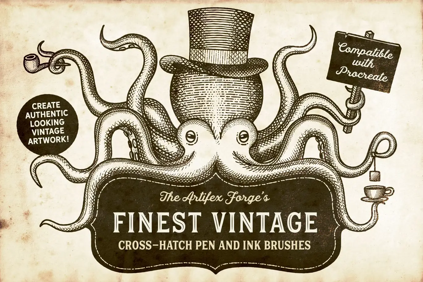 Finest Vintage – Engraved Procreate Brushes