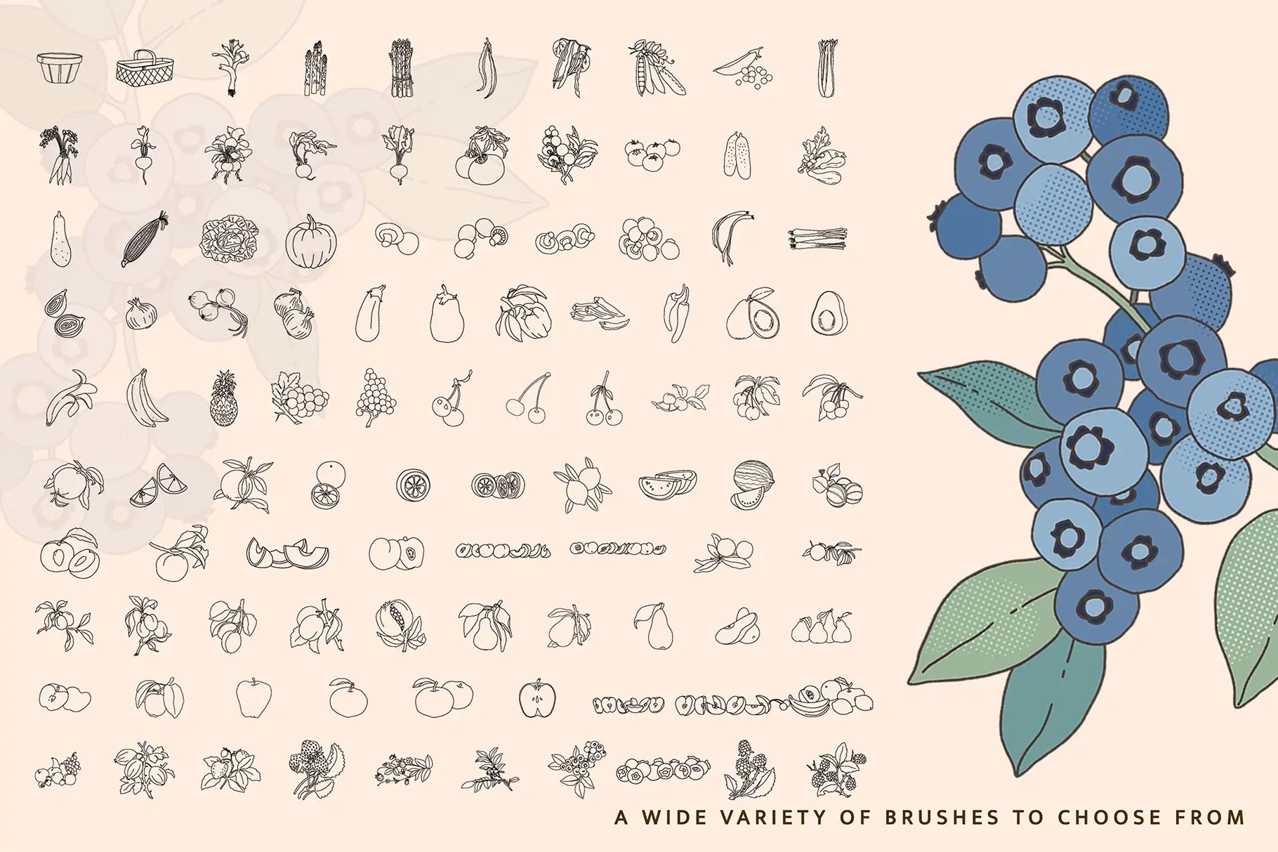 Fruit & Veggies Brushes Kit – Procreate 4 fruit & veggies brushes kit – procreate4 67022