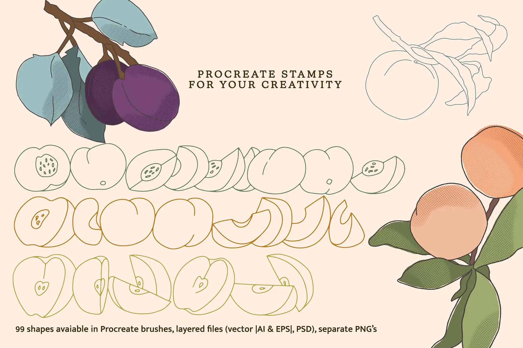 Fruit & Veggies Brushes Kit – Procreate 8 fruit & veggies brushes kit – procreate5 67001
