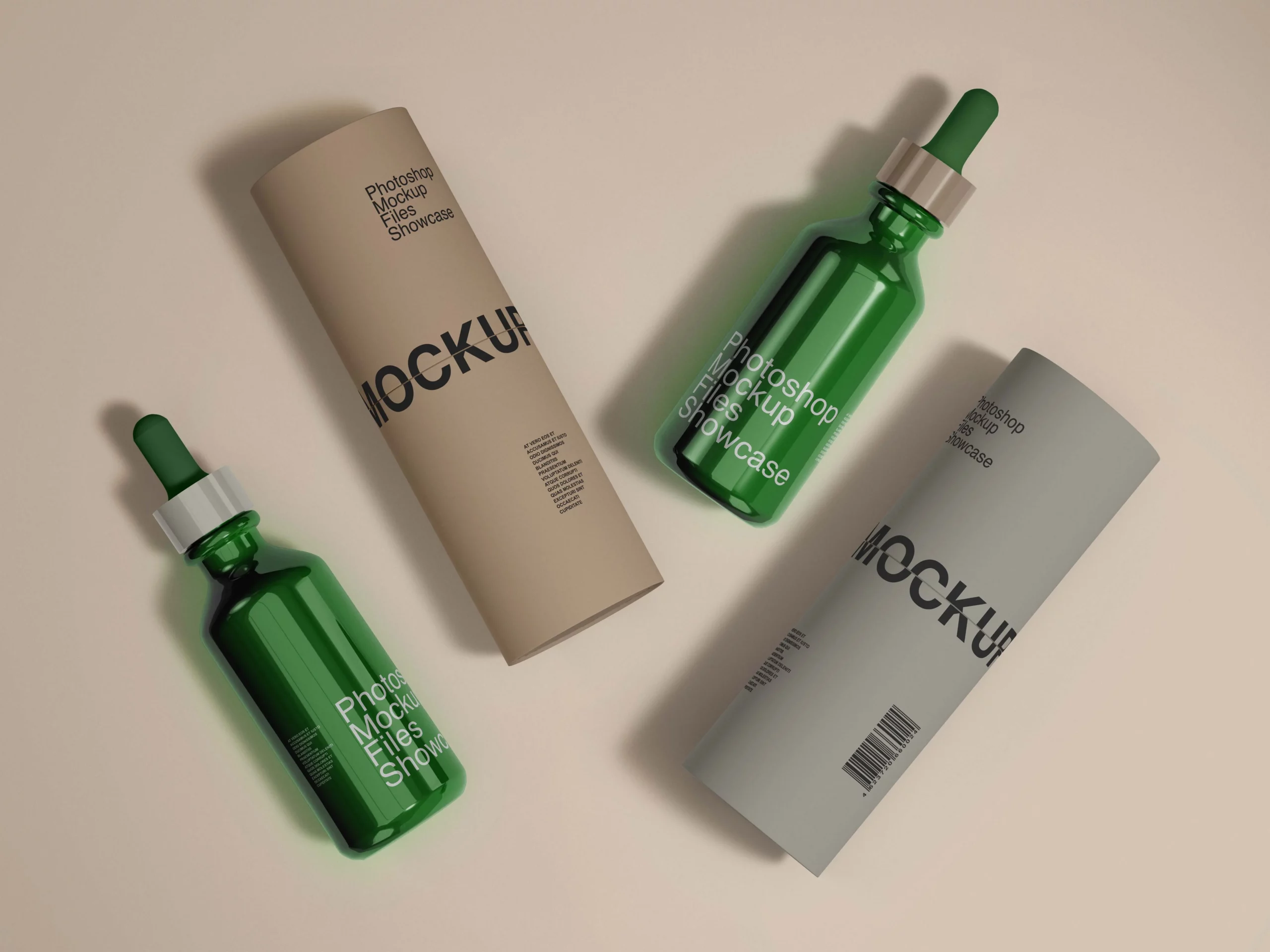 Glass Bottle and Paper Tube Mockup 1 glass bottle and paper tube mockup 65927
