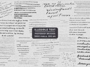 illegible text photoshop brush set 65952