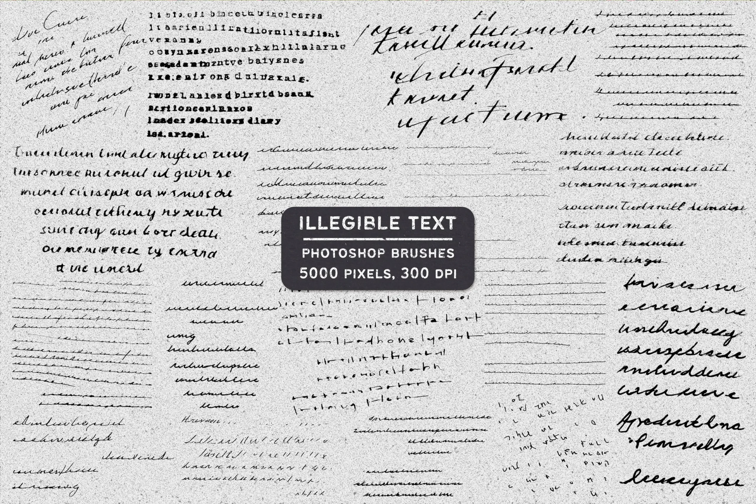 Illegible Text Photoshop Brush Set