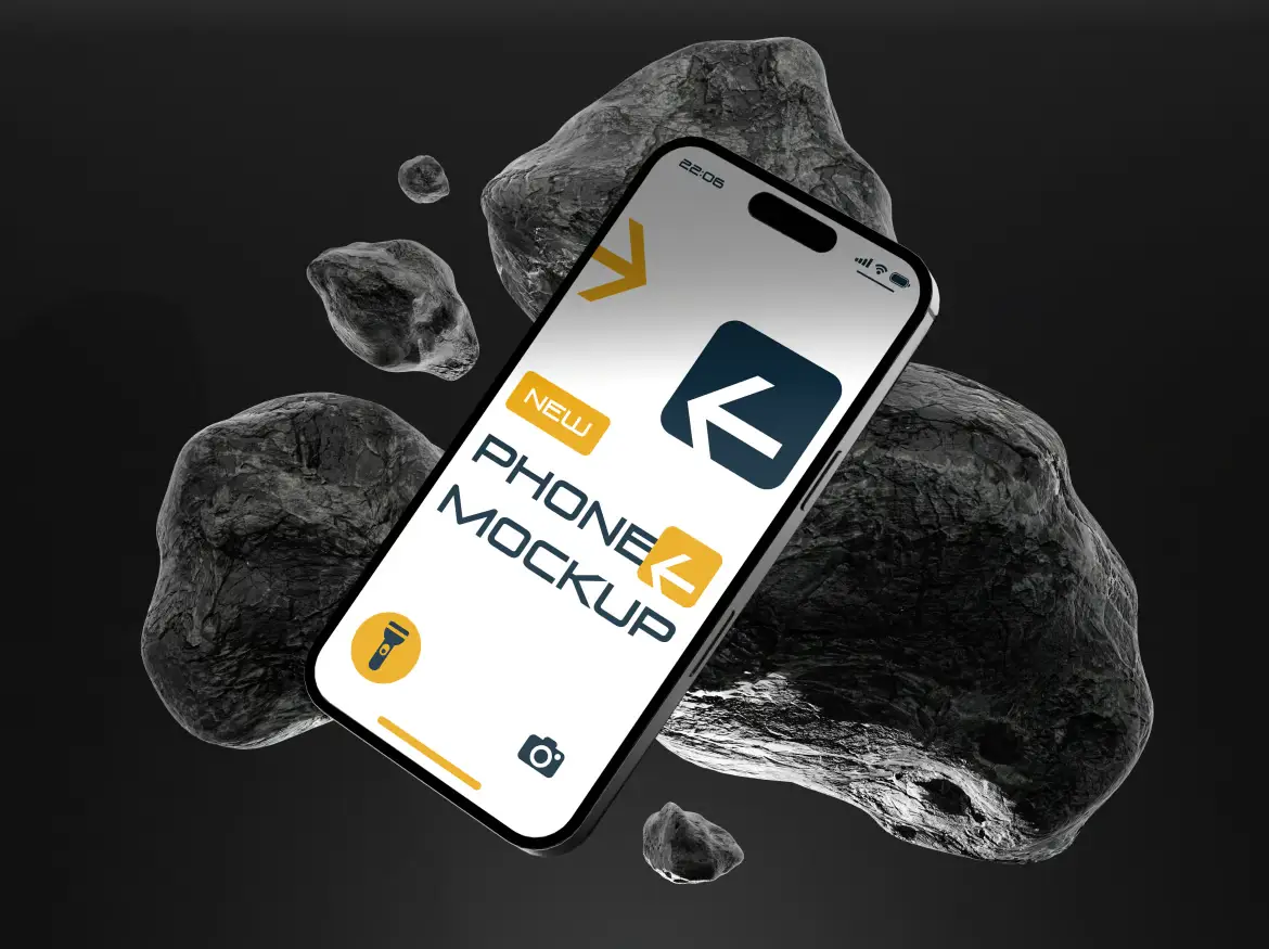 iPhone Mockup on Dark Asteroid Theme 6 iphone mockup on dark asteroid theme (1) 66268