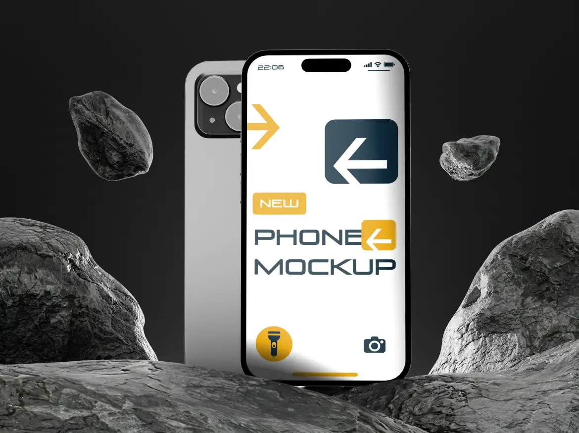 iPhone Mockup on Dark Asteroid Theme 5 iphone mockup on dark asteroid theme (3) 66272