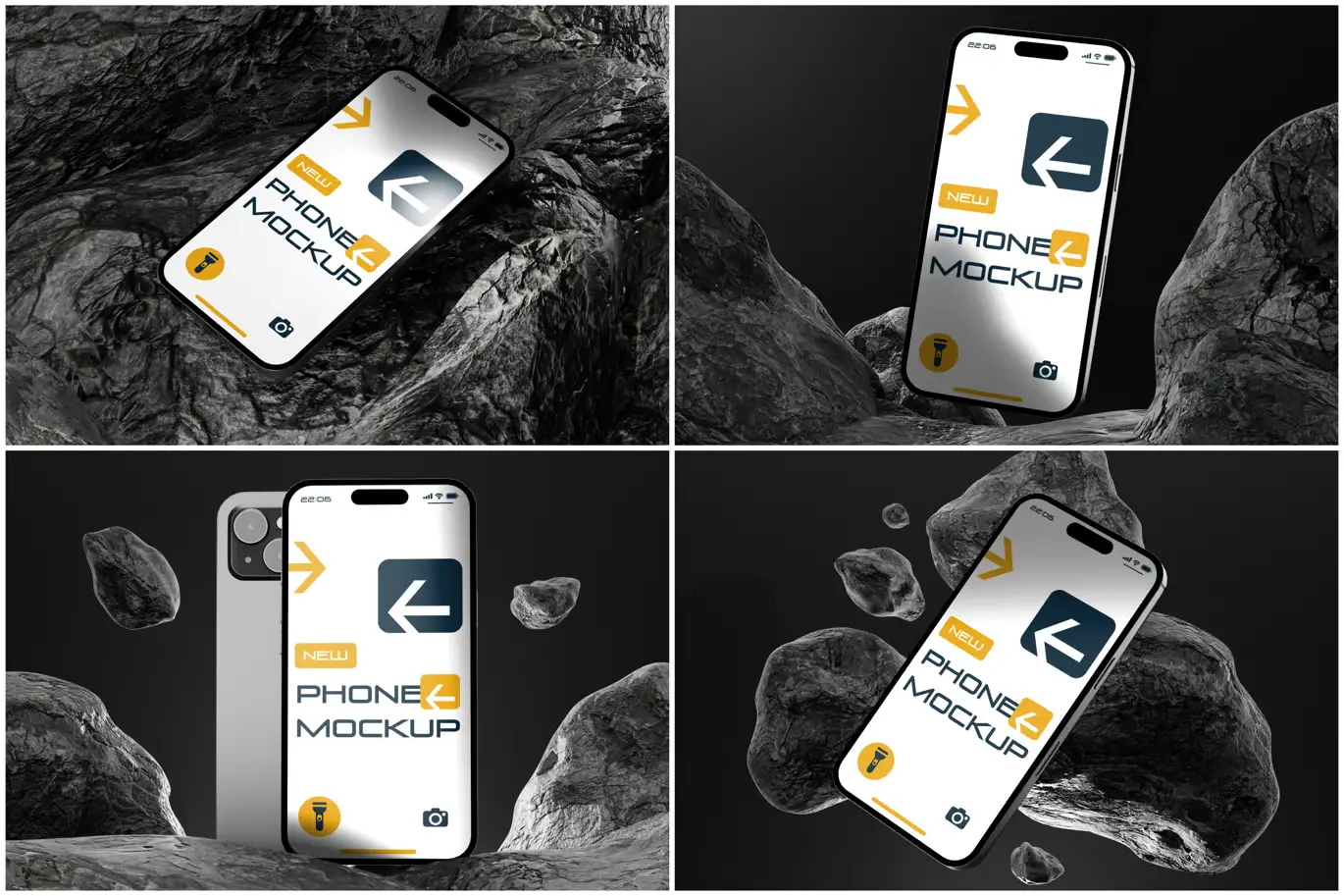 iPhone Mockup on Dark Asteroid Theme 1 iphone mockup on dark asteroid theme 66280