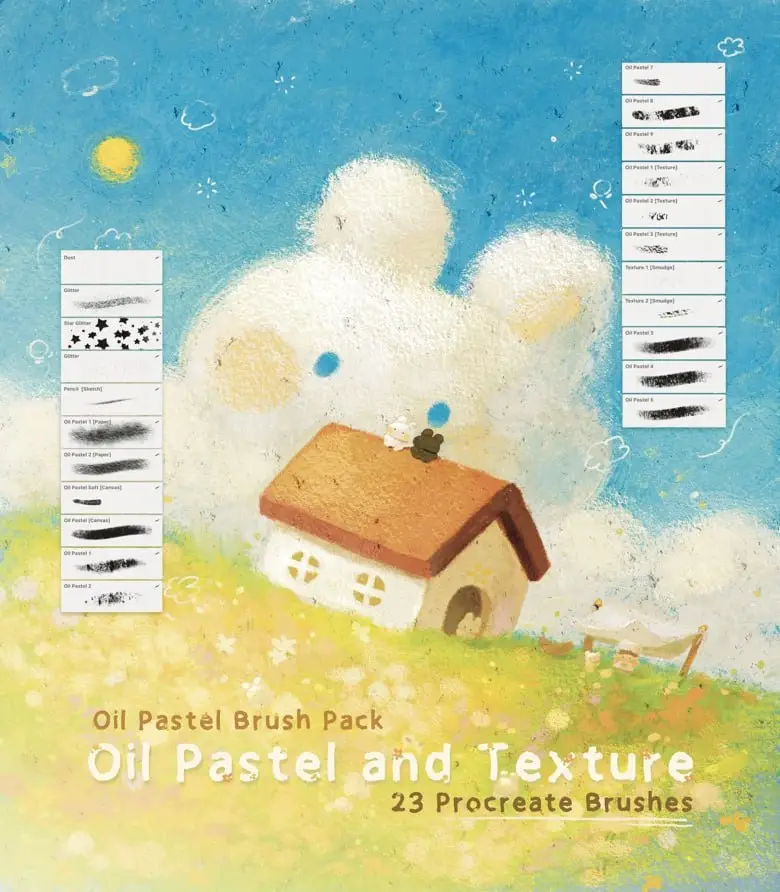 Oil Pastel Brush Pack for Procreate
