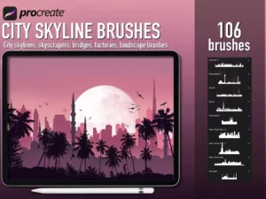 procreate city skyline creator brush 66893