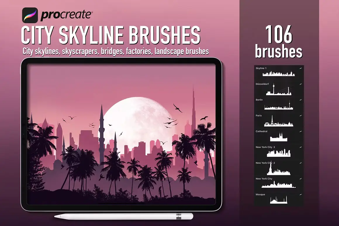 Procreate City Skyline Creator Brush