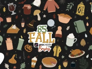 procreate fall and halloween doodle brushes1 66903