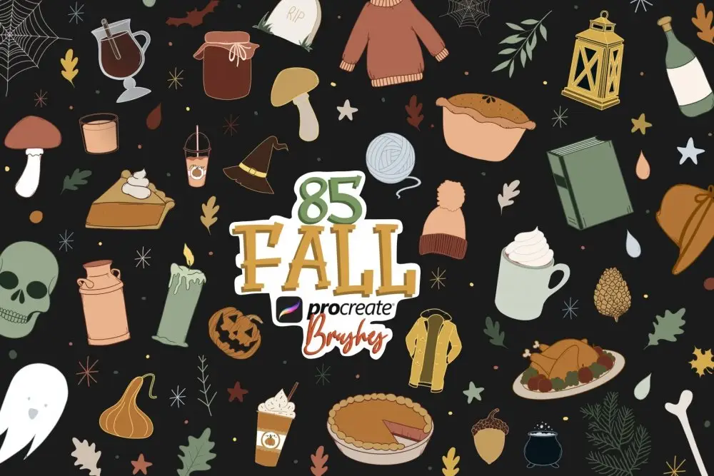 Procreate Fall and Halloween Doodle Brushes