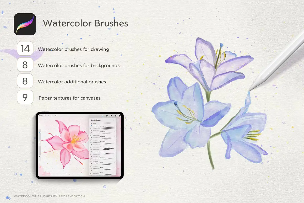 Realistic Watercolor Procreate Brush 8 realistic watercolor procreate brush3 67690