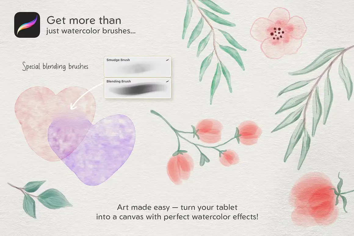 Realistic Watercolor Procreate Brush 9 realistic watercolor procreate brush6 67689