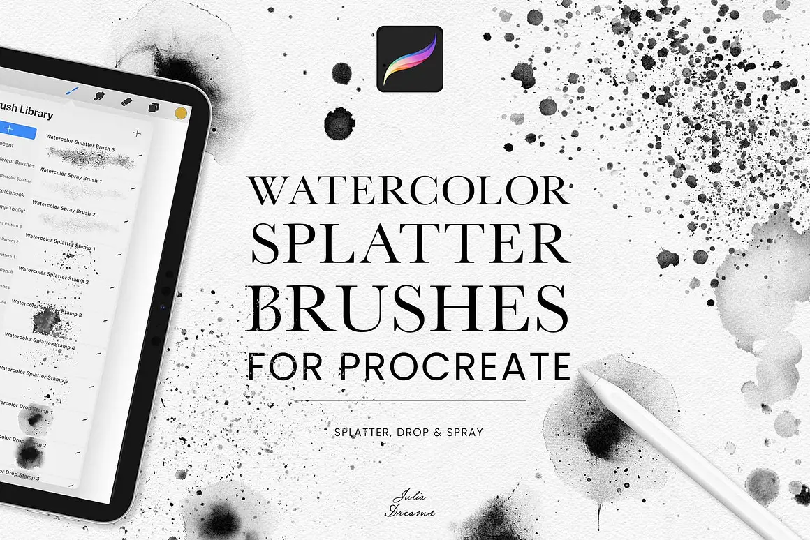 Watercolor Splatter Brushes