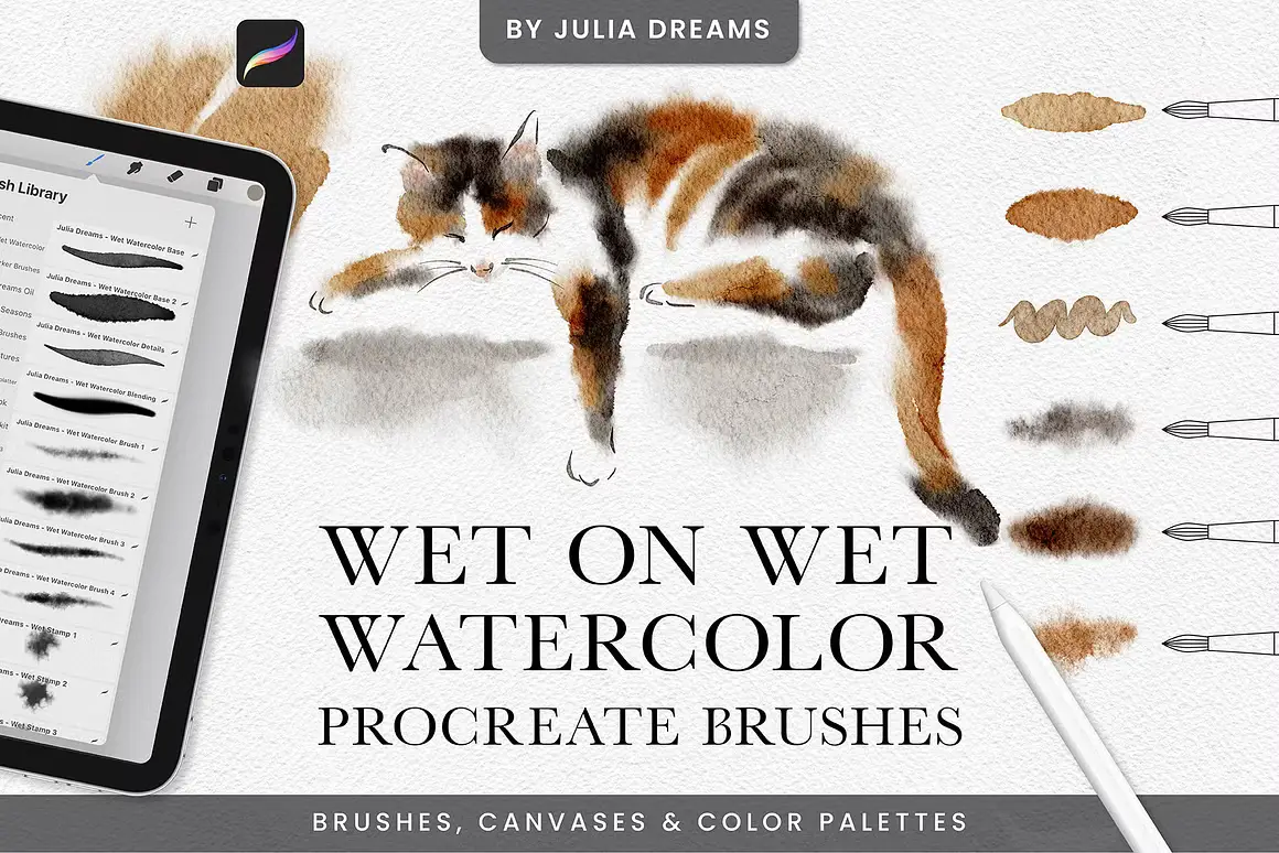 Wet Watercolor Procreate Brushes