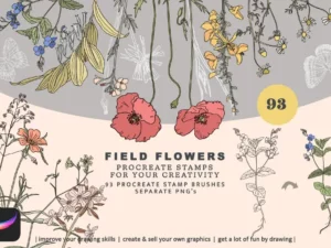 wildflower procreate stamps and clipart 66968