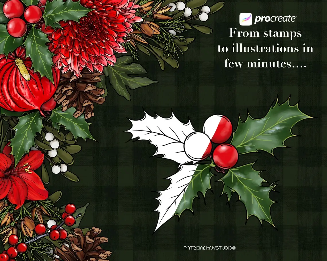 Winter Plants Brushes for Procreate 3 winter plants brushes for procreate (1) 67003